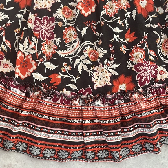 BAND OF GYPSIES floral smocked bodice ruffled sleeve mini dress with pockets XS - Picture 9 of 12